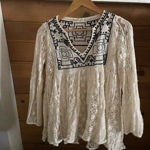 Boho Aztec Lace Blouse